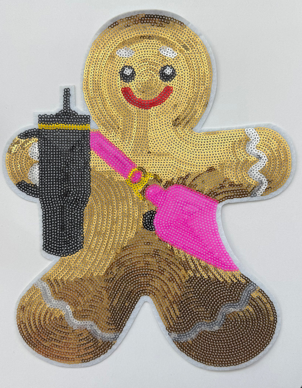 Gingerbread Water Bottle Sequin Patch
