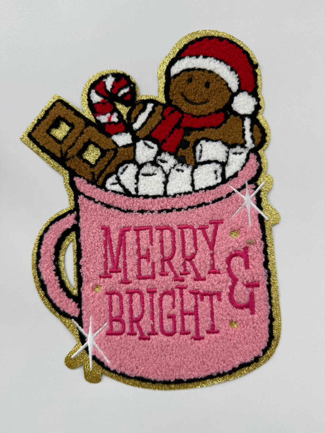 Merry & Bright Mug Chenille Patch