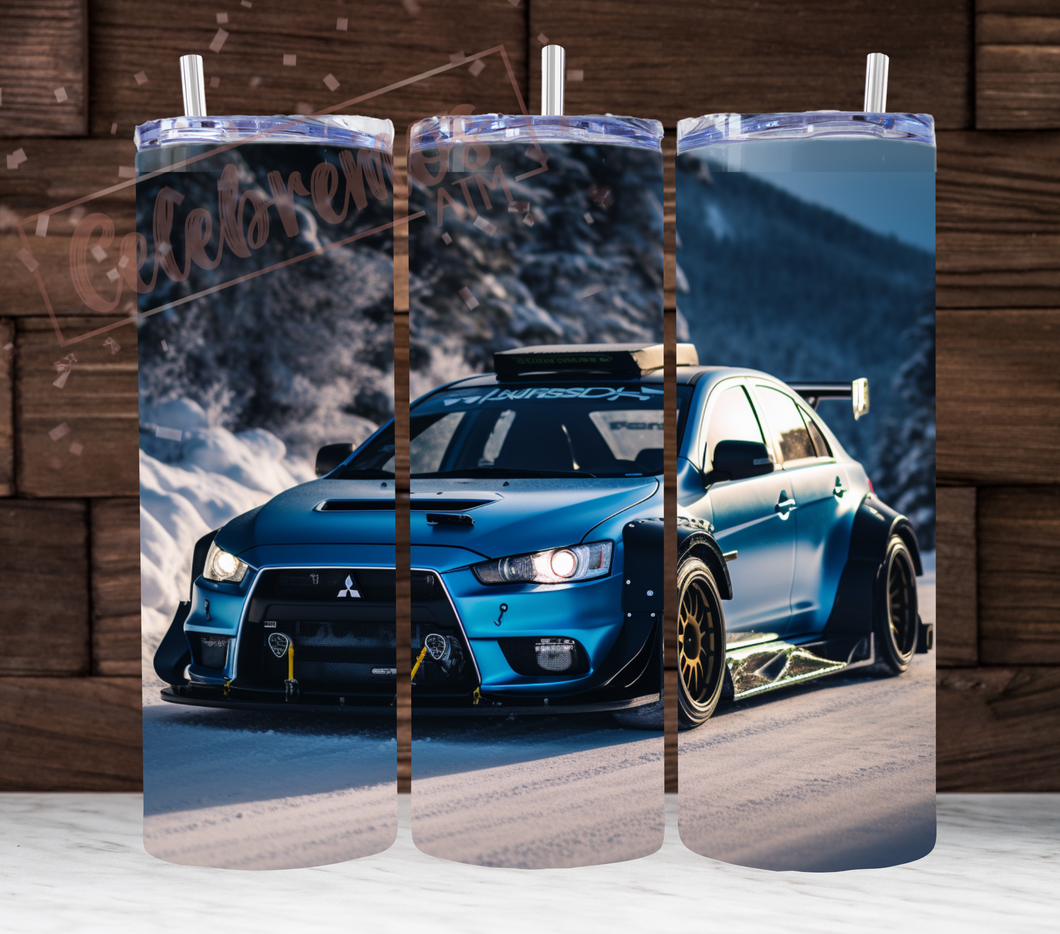 Blue Evo in Snow Tumbler