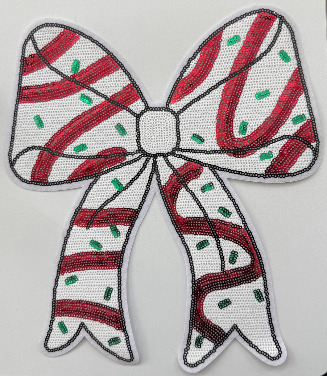 Christmas Cakes Bow Sequin Patch