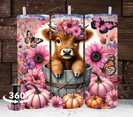 Fall Mini Highland Cow Tumbler