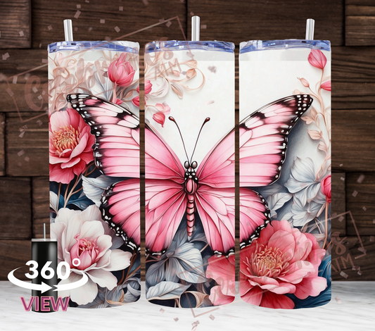 Mariposa Rosa Tumbler