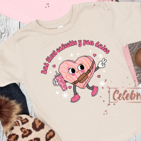 Cafecito y Pan Valentine Shirt - Toddler
