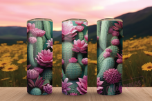 Load image into Gallery viewer, Cacti - Pink 3D Design Tumbler
