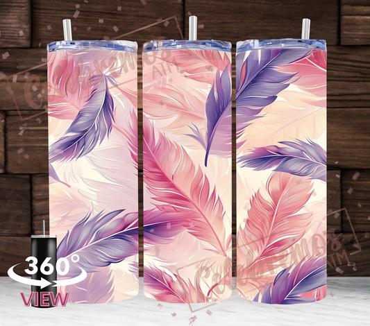 Pink & Purple Feathers Tumbler