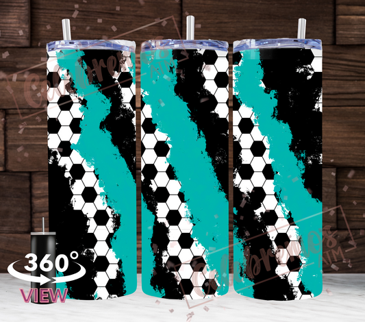 Teal Soccer Tumbler