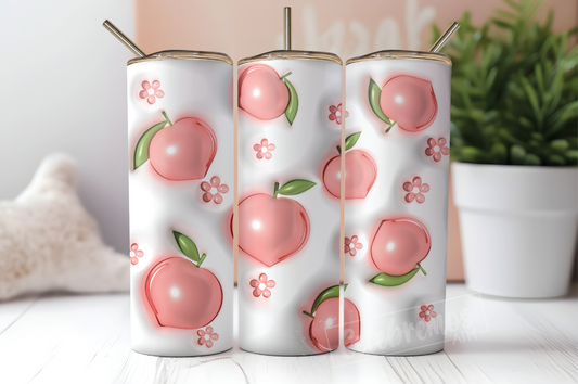 Peaches 3D Design Tumbler