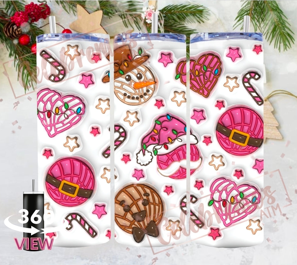 Pink Santa Conchas Tumbler