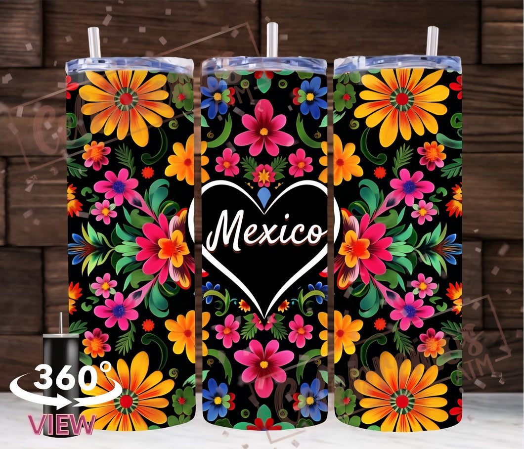 Colorful México Flower Tumbler
