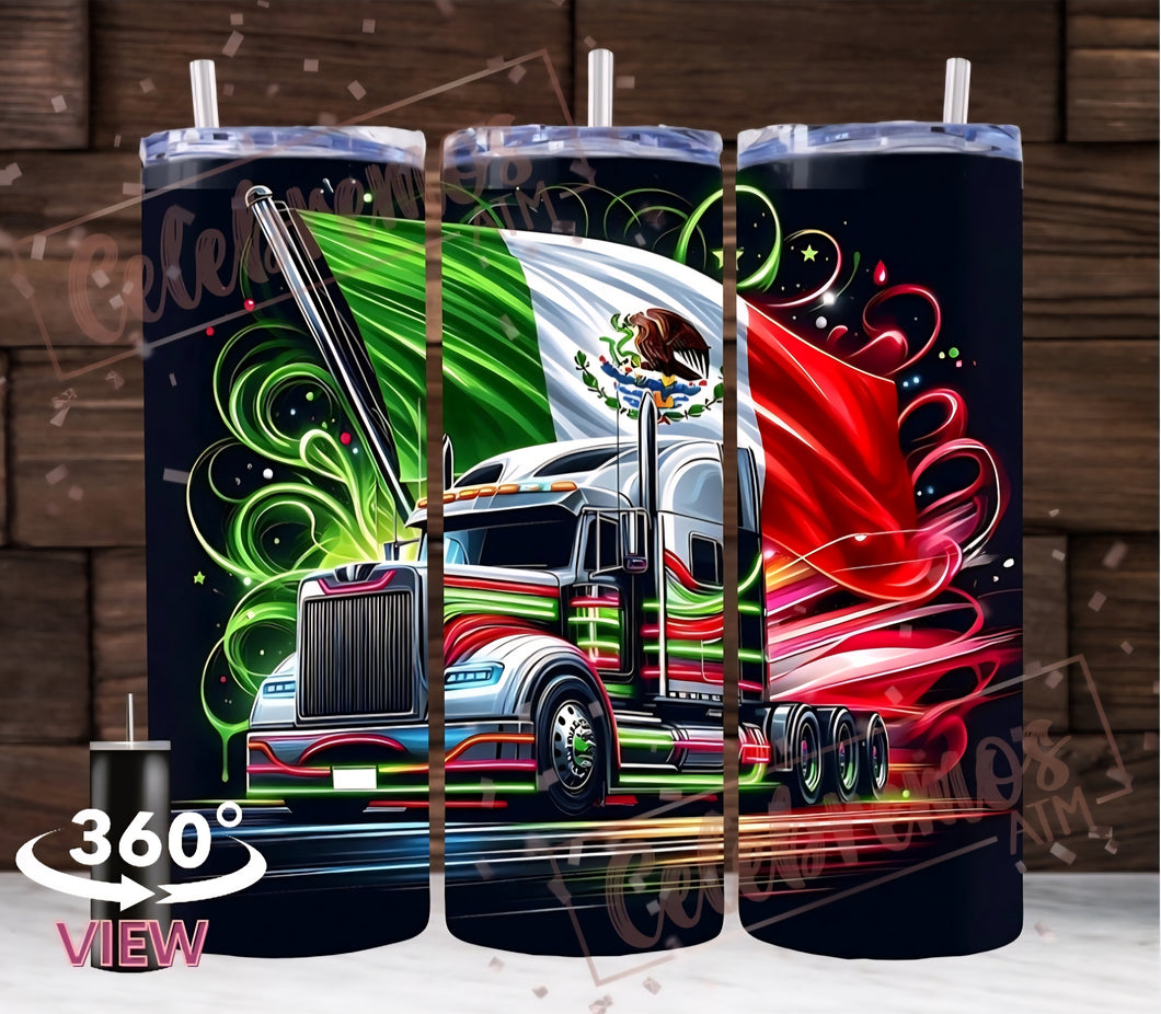 Mexican Flag Semi Tumbler