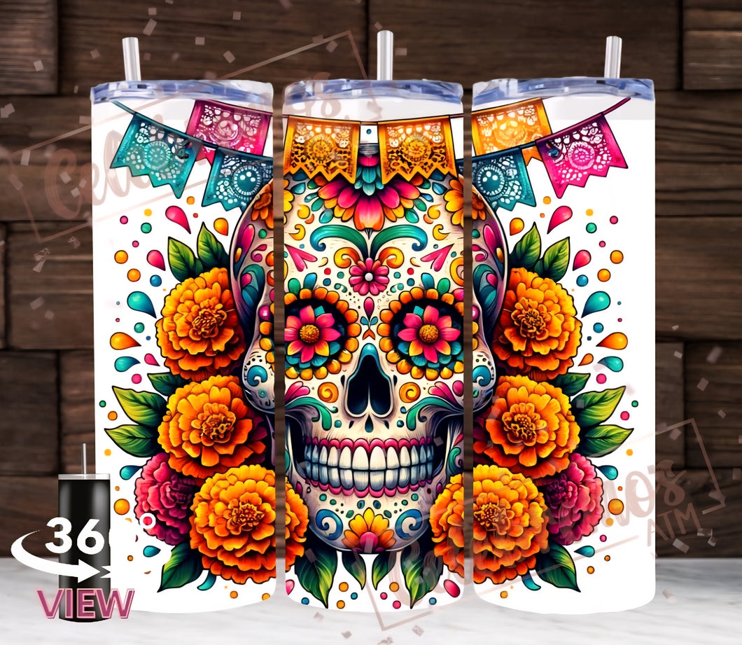 Colorful Sugar Skull Tumbler